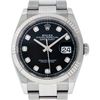 Image 1 : Rolex Mens Stainless Steel Black Diamond Datejust Wristwatch