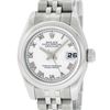 Image 1 : Rolex Ladies Stainless Steel White Roman Datejust Wristwatch
