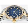 Image 4 : Rolex Mens Two Tone Blue Vignette Sapphire and Diamond Datejust Wristwatch