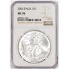 Image 1 : 2002 $1 American Silver Eagle Coin NGC MS70