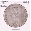 Image 1 : 1888 Spain 5 Pesetas Silver Coin