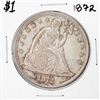 1872 $1 Seated Liberty Silver Dollar Coin