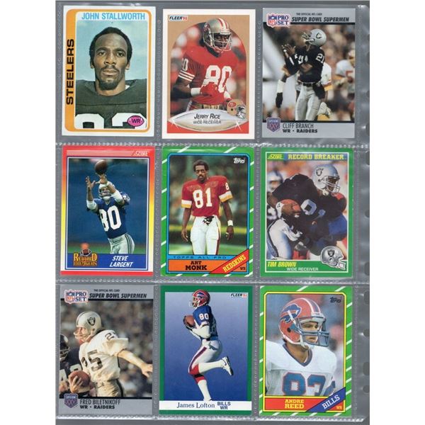 9 Hall of Famers NFL Receivers Club!! John Stallworth, Jerry Rice, Cliff Branch, Steve Largent, Art 