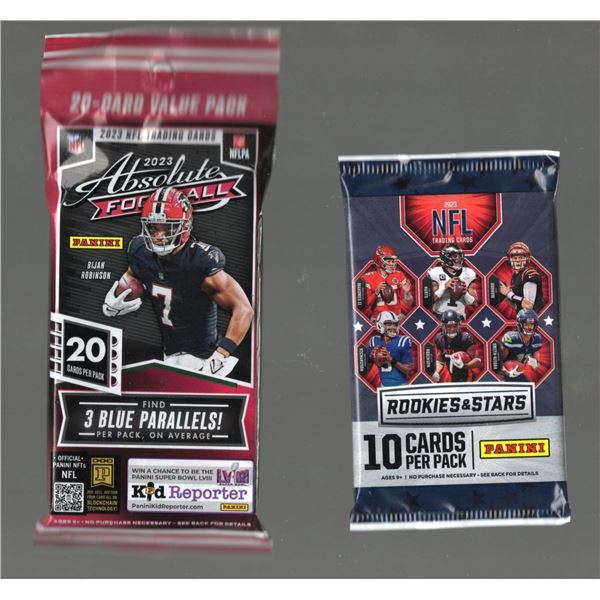 2 Football Packs. Absolute Value Pack and Rookie & Stars pack