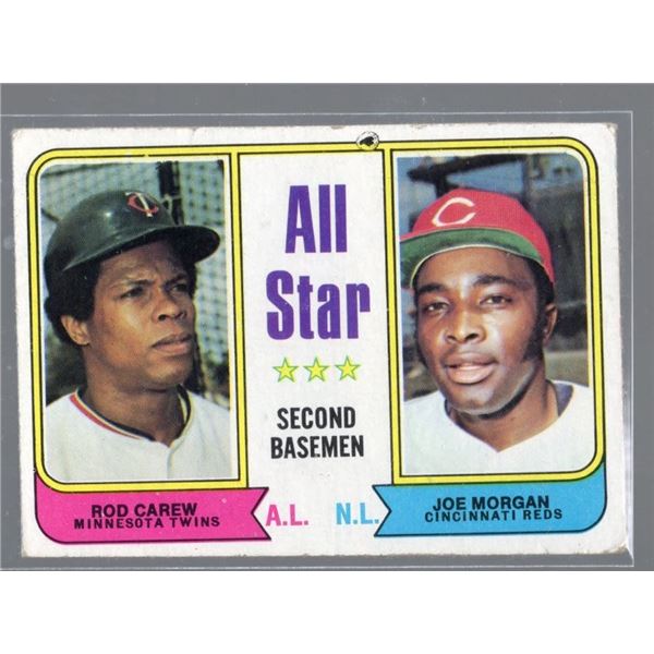 Rod Carew & Joe Morgan All Star 2nd Basemen 1974 Topps #333