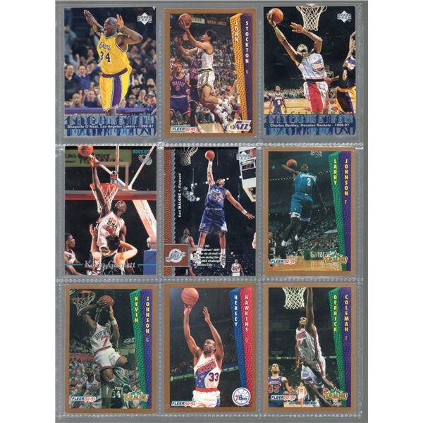 9 NBA Stars of the 1990's. Shaquille O'Neal, John Stockton, Charles Barkley, Kevin Garnett, Karl Mal