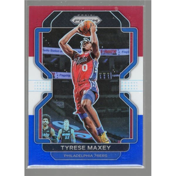 Tyrese Maxey Red White Blue Prizm 2021-22 Panini Prizm #28