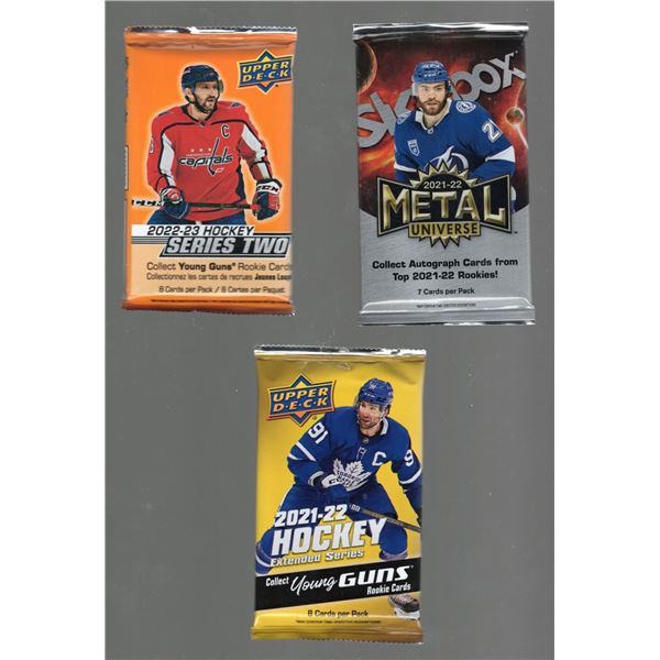 3 Hockey Packs from Different Years and Products