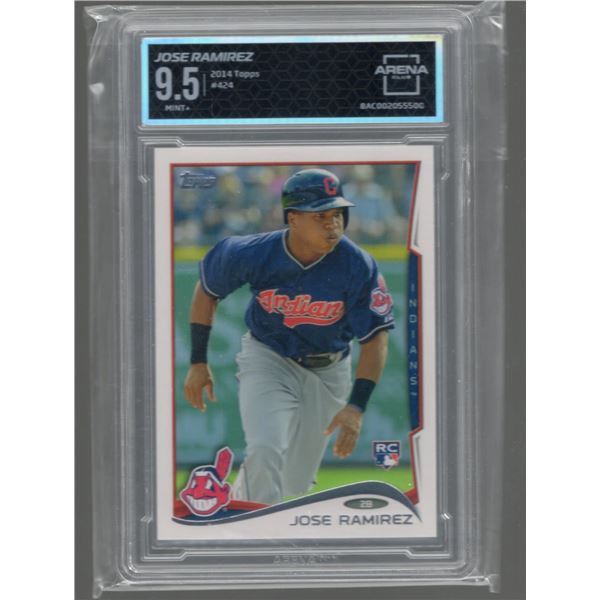 Jose Ramirez Rookie Card 2014 Topps #424 Graded Arena Club 9.5 Mint+