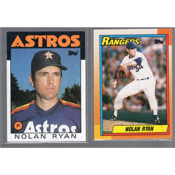 Lot of 2 Nolan Ryan Cards 1985 Topps #100 & 1990 Topps #1