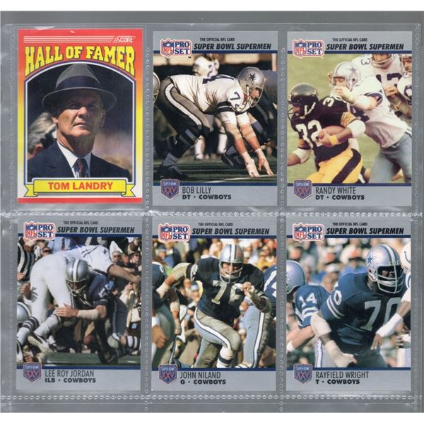 Lot of 6 1990 Score Dallas Cowboys Super Bowl Champs