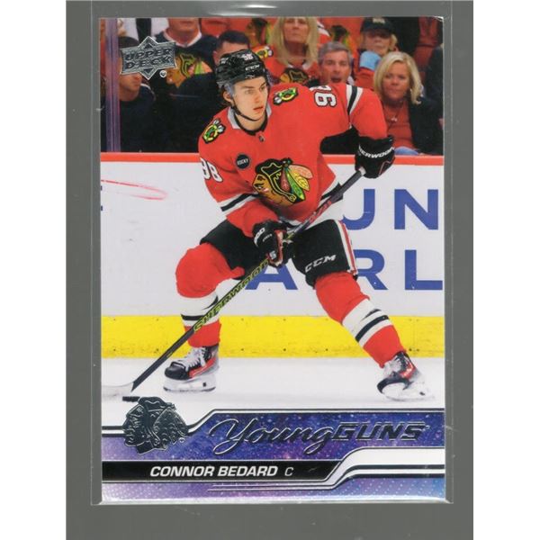 Connor Bedard Young Guns Rookie Card 2023-24 Upper Deck Series 2 #451 (Top right corner is dinged se