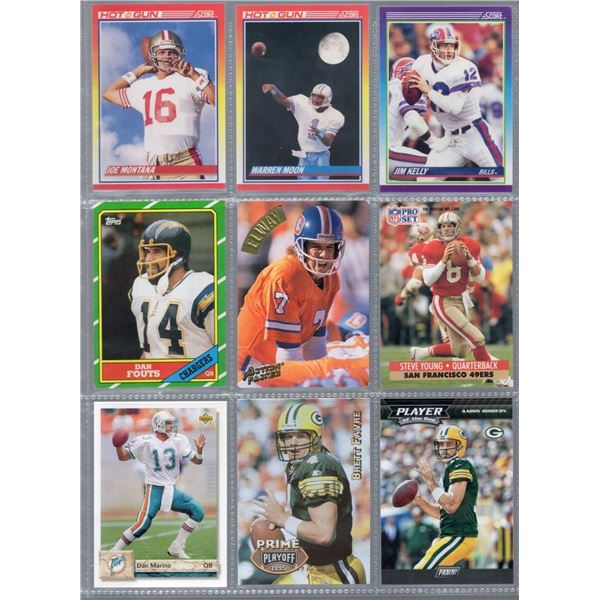 Lot of 9 NFL Quarterback Cards