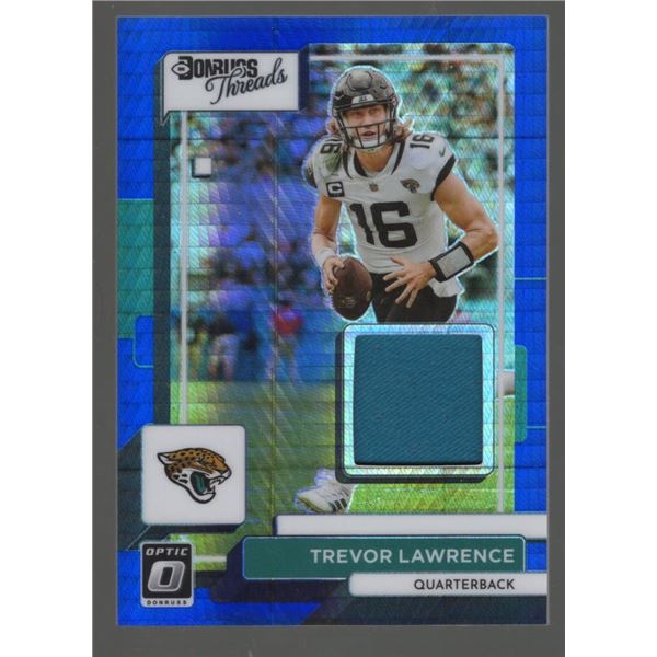 Trevor Lawrence Hyper Blue Patch 2022 Donruss Optic Threads #DT-TL