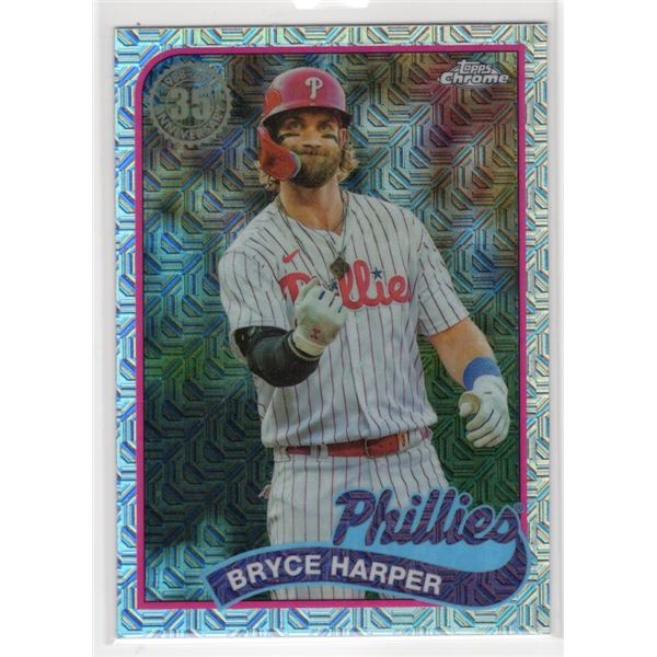 Bryce Harper 2024 Topps Series 1 1989 Chrome Silver Pack Mojo #T89C-48