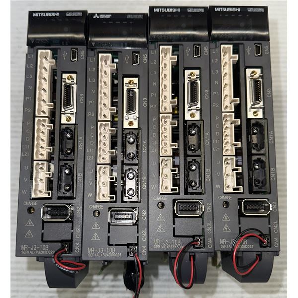 (4) Mitsubishi #MR-J3-10B AC Servo Drives