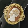 Image 8 : Antique Victorian 21k Gold LARGE Thomas Saulini Cameo Curb Mesh Link Bracelet