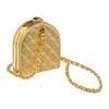 Image 2 : Chanel Vintage Gold Metallic Quilted Leather Frame Mini Clutch Bag