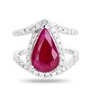 Image 1 : 3.36 ctw Ruby and 0.85 ctw Diamond 18K White Gold Ring