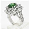 Image 9 : 18k White Gold 5.67 ctw GIA Cushion Tsavorite & Diamond Cocktail Statement Ring