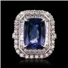 Image 1 : 6.58 ctw Tanzanite and 2.24 ctw Diamond 18K White Gold Ring (GIA CERTIFIED)
