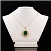 Image 1 : 13.41 ctw Emerald and 1.72 ctw Diamond 18K Yellow and White Gold Pendant