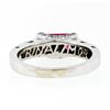 Image 7 : 18k White Gold 2.05 ctw Emerald Cut Pink Tourmaline & Round Diamond Band Ring