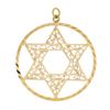Image 1 : Vintage 14K Gold Large Open Star of David w/ Filigree Work Circle Charm Pendant