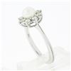 Image 8 : NEW Classic 18k White Gold 5.25mm Pearl 0.40 ctw Round Diamond Flower Cluster Ri