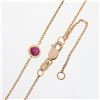 Image 5 : 14k Rose Gold 2 ctw Round Bezel Set Red Ruby by the Yard 20" Chain Necklace