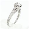 Image 9 : Antique Art Deco Platinum .80 ctw European Diamond Engraved Scroll Engagement Ri