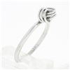 Image 7 : Petite 18K White Gold Simple Polished Interlocking Triple Wire Open Knot Ring