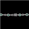 Image 3 : 8.01 ctw Emerald and 4.05 ctw Diamond Platinum Necklace