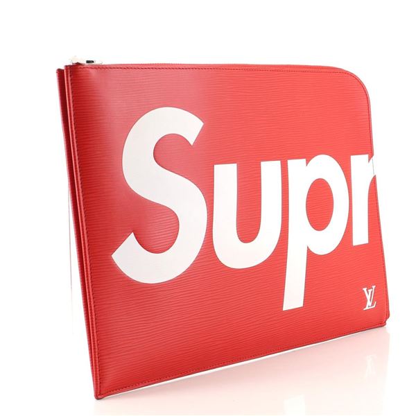 Louis Vuitton X Supreme Red Epi Leather Pochette Jour Limited Edition GM Pouch