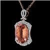 Image 2 : 23.99 ctw Morganite and 1.98 ctw Diamond 14K Rose Gold Pendant/Necklace