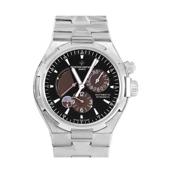 Mens Stainless Steel Vacheron Constantin Overseas Dual Time With Guarantee Certi