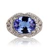 Image 1 : 4.26 ctw Tanzanite and 0.93 ctw Diamond 14K White Gold Ring
