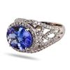 Image 2 : 4.26 ctw Tanzanite and 0.93 ctw Diamond 14K White Gold Ring