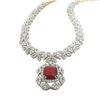 Image 1 : 4.28 ctw Ruby and 7.96 ctw Diamond 14KT Yellow Gold Necklace