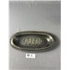 Image 2 : Jeannette Pink Depression Glass Dish and Silver Bread Platter