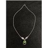 Image 1 : Sterling Necklace w/ Jade Stone Pendant