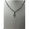 Image 2 : Vintage Sterling Pendant & Box Link Chain - Both Marked