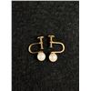 Image 1 : Classic Vintage 14K Gold Genuine Pearl Earrings