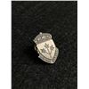 Image 1 : Vintage General Service Sterling w/ Numbered Stamp Pin- Crown Leaves Screw Back- WWII Period
