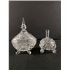 Image 1 : Beautiful Vintage Handcut Crystal Lidded Candy Dishes - No Chips/Cracks