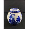 Image 1 : Vintage Royal Cauldron 'Willow" Bristol Ironstone Flow Blue Ginger Jar Tea Caddy  - Made in England