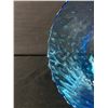 Image 2 : Large 12" Empoli Italian MCM Glass Brandy Snifter Pedestal Vase Blue Optic Vintage