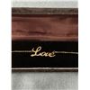 Image 2 : 18K Gold Script Love Pendant Necklace 17" Adj. 1" - Marked Au750 (18K) - Tested