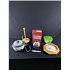 Image 1 : Lot of Household Goods ( Clock, Towel Holder, Containers, Lighting, and Steamer)