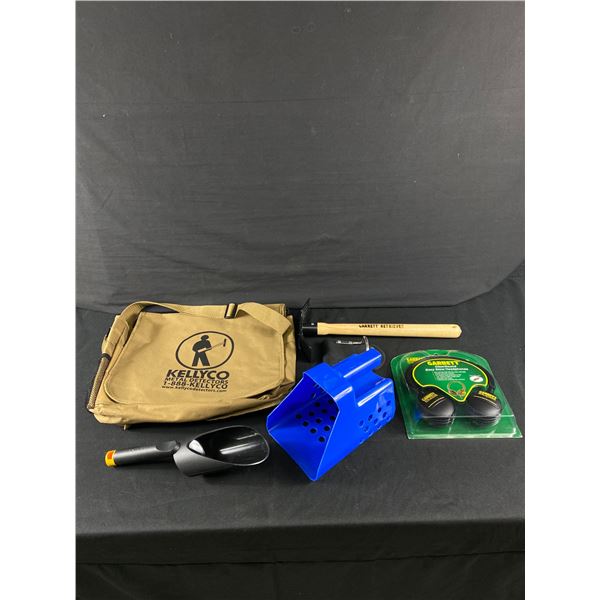 Metal Detecting lot , Garrett Easy Stow Headphones, 2 Scoops, tools and more